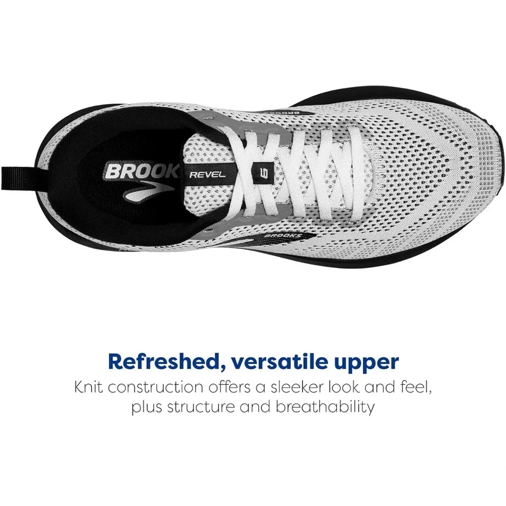 Brooks Revel 6 Black and White Running Shoes - Picture 2 of 16